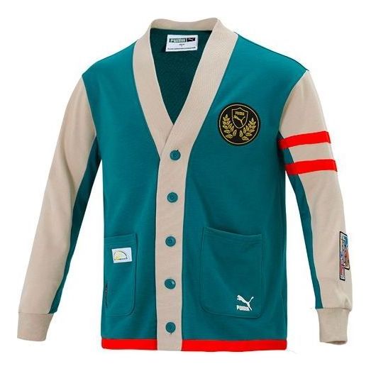 PUMA Mix Badge Long Cardigan 'Green' 537004-90