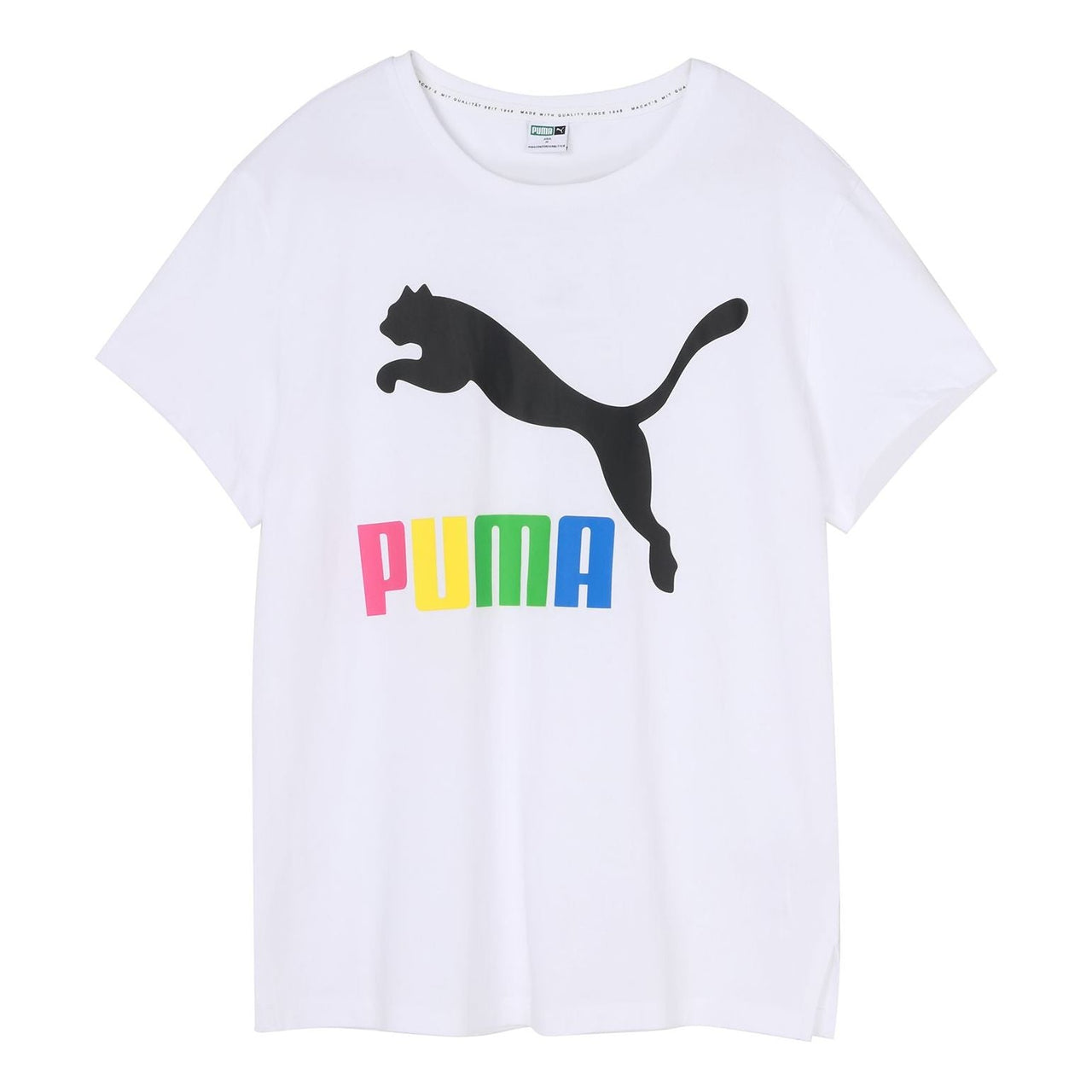 (WMNS) PUMA Classics Logo Tee Large Logo Round Neck White 596512-92
