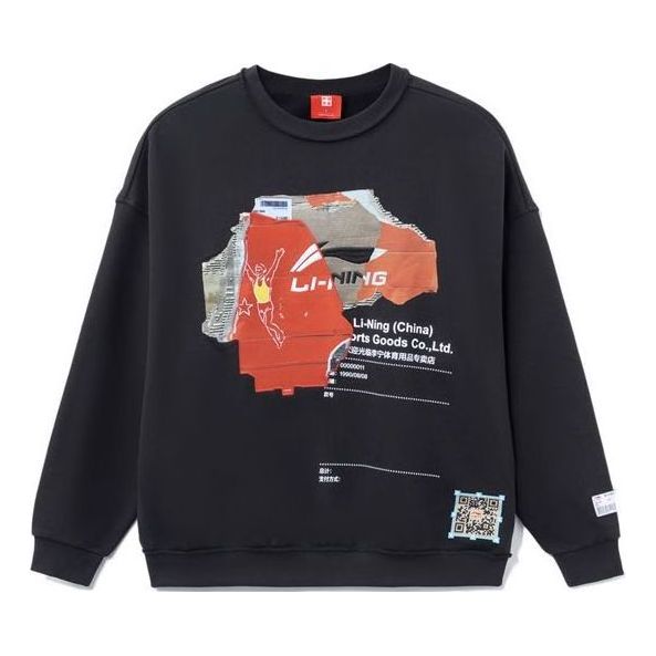 Li-Ning Cardboard Graphic Sweatshirt 'Black' AHSR919-2