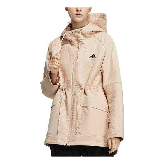 (WMNS) adidas Logo Hooded Jacket Red Pink H07386