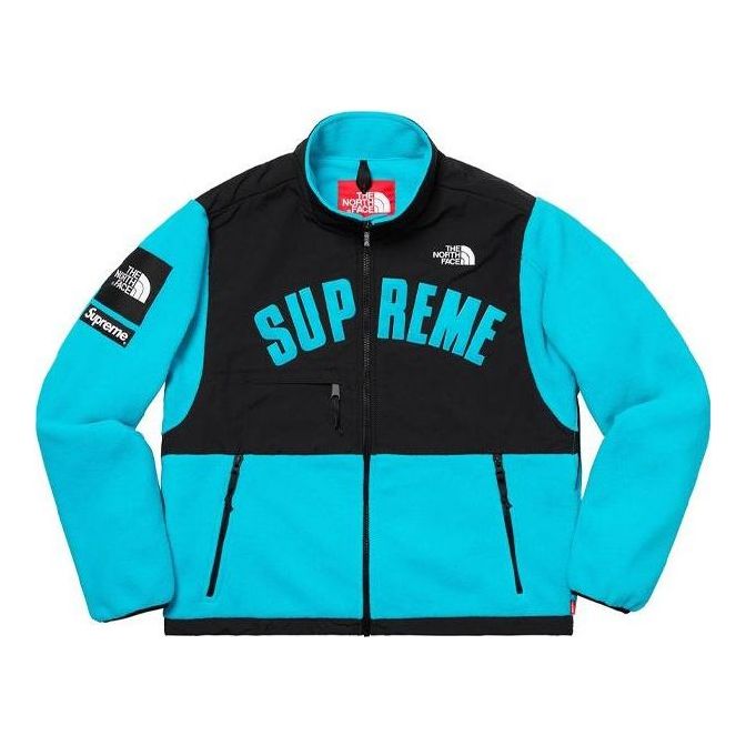 Supreme x The North Face Arc Logo Denali Fleece Jacket 'Black Blue' SUP-SS19-546