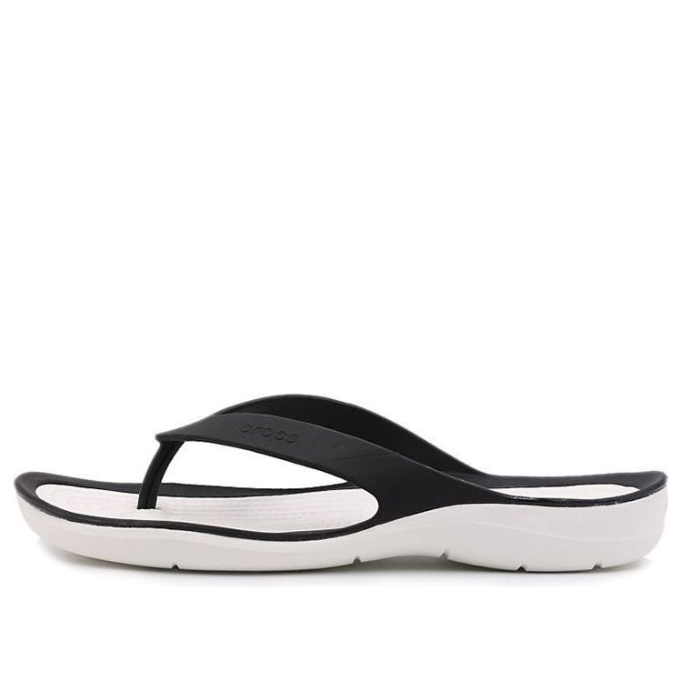 (WMNS) Crocs Swiftwater Sports slippers 'Black White' 204974-066