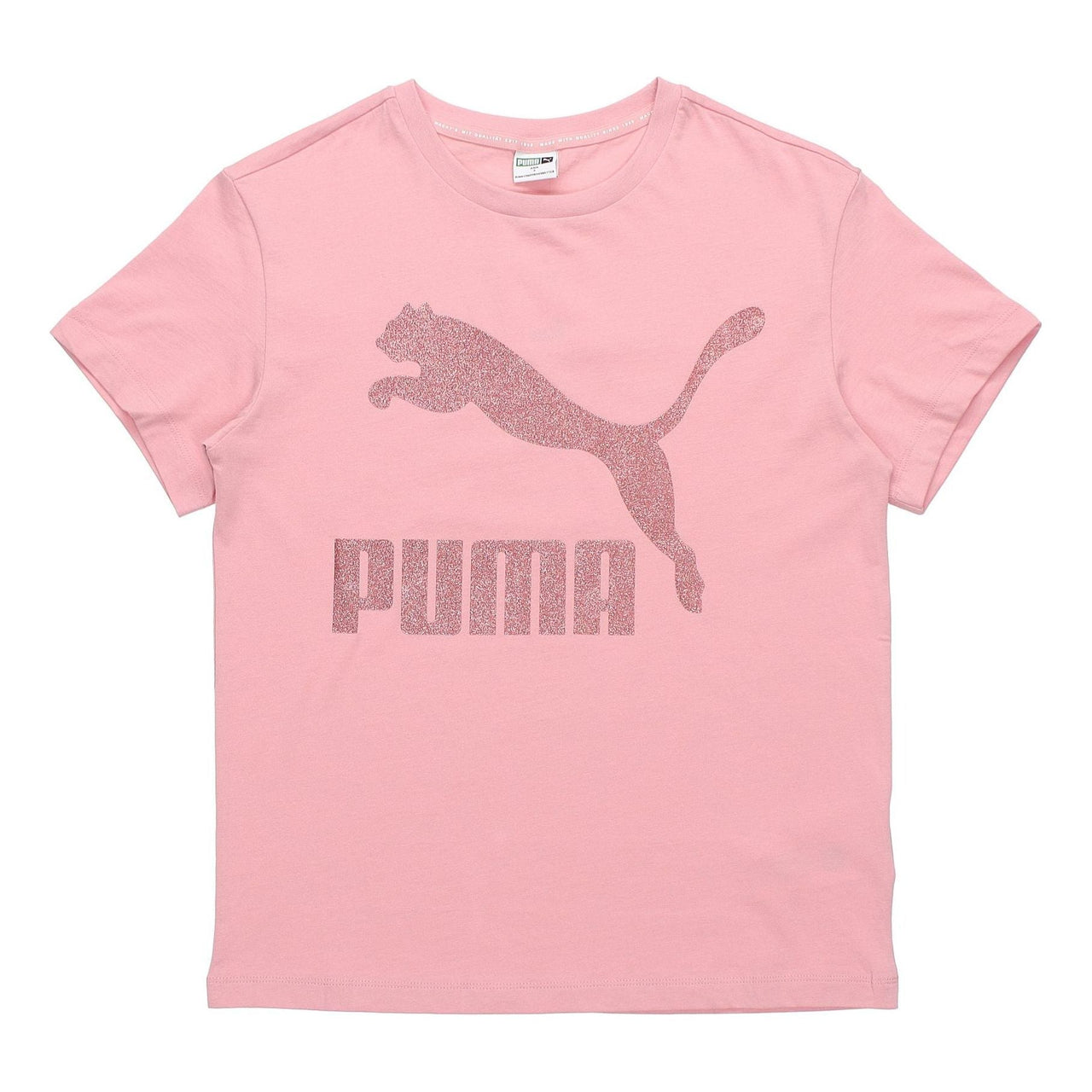 (WMNS) PUMA Logo Printing Round-neck Tee Pink 530005-14