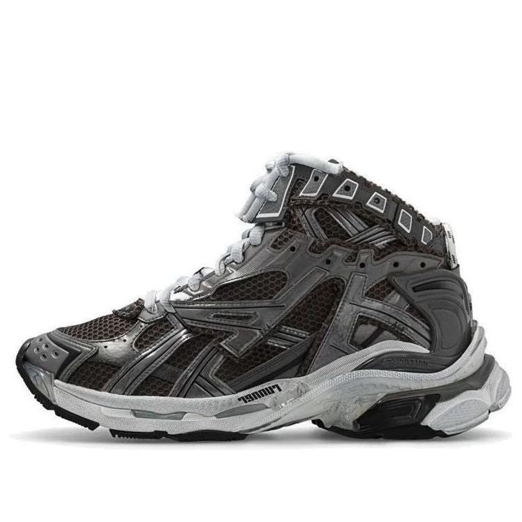 Balenciaga Runner High Top Sneakers 'Grey Nylon Suede-Like Fabric' 695764W3RH31891