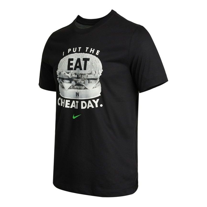Nike Tee Humor Athleisure Casual Sports Alphabet Printing Short Sleeve Black DD6921-010