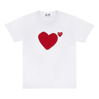 (WMNS) COMME des GARCONS PLAY Double Sided Short Sleeves Tee 'White' AZ-T221-051-1