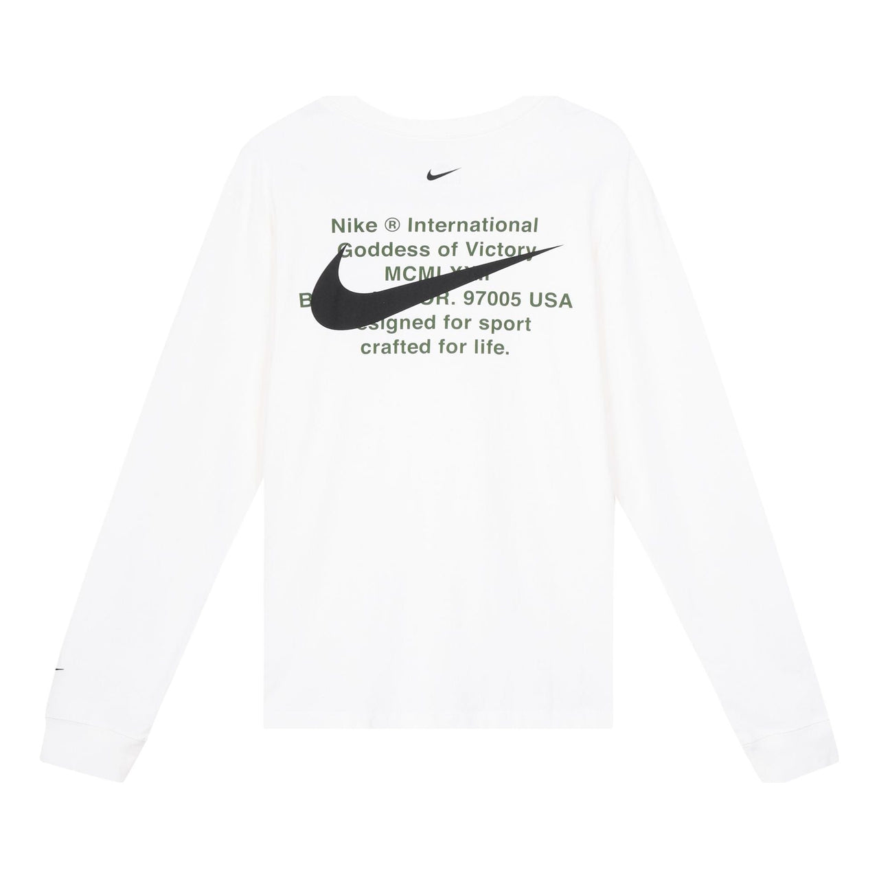 Nike MENS Swoosh Casual Sports Double-Hook Crew-neck Long Sleeve White DB6156-100
