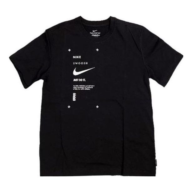 Men's Nike Minimalistic Alphabet Logo Printing Casual Round Neck Short Sleeve Black T-Shirt DX5817-010