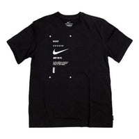 Men's Nike Minimalistic Alphabet Logo Printing Casual Round Neck Short Sleeve Black T-Shirt DX5817-010