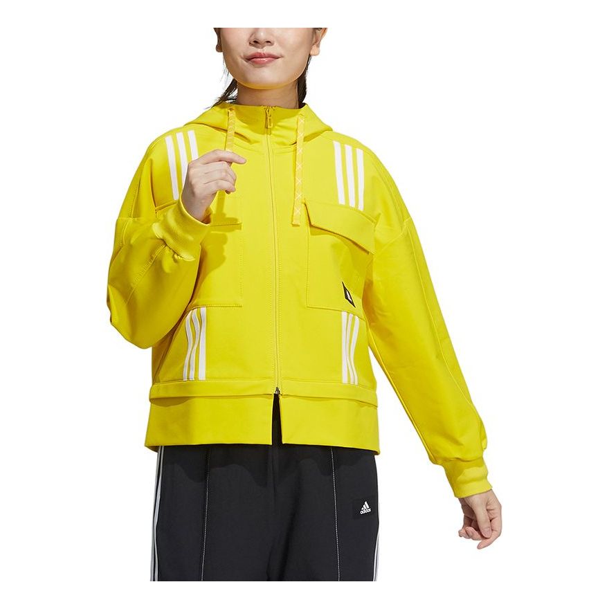 (WMNS) adidas Str Jkt Diy Casual Sports Zipper Hooded Jacket Yellow GP0627