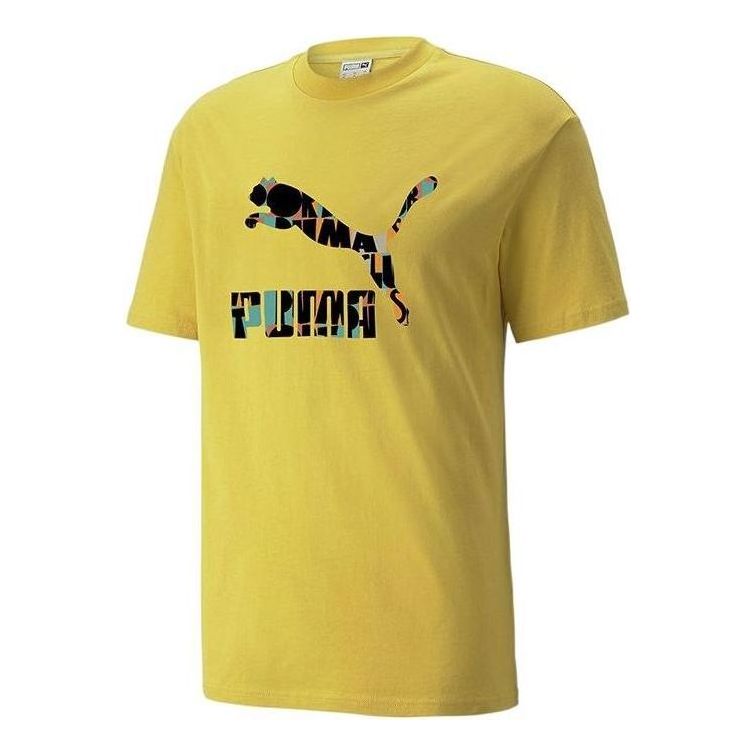 PUMA Logo Hc Graphic Tee 'Yellow' 535384-31