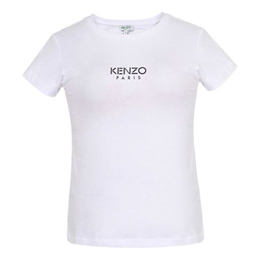 (WMNS) KENZO Slim Fit Round Neck Short Sleeve T-Shirt 'White' FA52TS710937-01