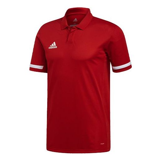 adidas Logo Pattern Loose Short Sleeve Polo Shirt Red DX7266