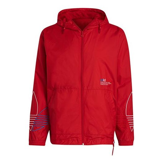 adidas originals MENS FTO WB Printed Retro Sports Hooded Jacket Red GN3561