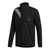 adidas Logo Print Casual Running Stand Collar Jacket Male Black FL6971