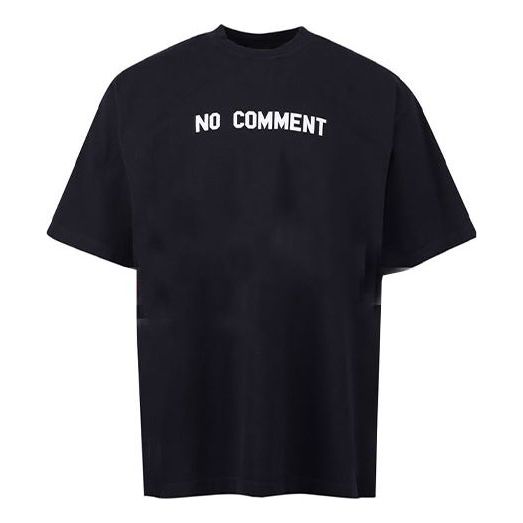 Balenciaga No Comment Cotton T-Shirt 'Navy' 684155TLVG33967