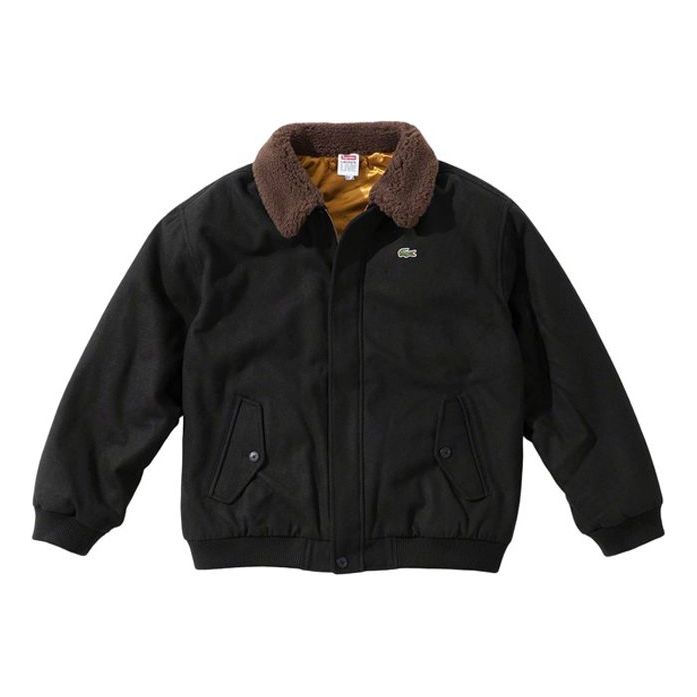 Supreme LACOSTE Wool Bomber Jacket 'Black' SUP-FW19-530