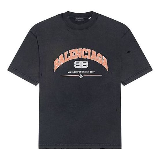 Balenciaga Maison Balenciaga T-Shirt Medium Fit 'Black' 612966TLVJ11074