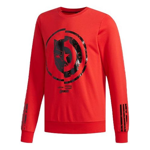 adidas neo x MARVEL Crossover logo Printing Casual Sports Pullover Round Neck Red EA0320