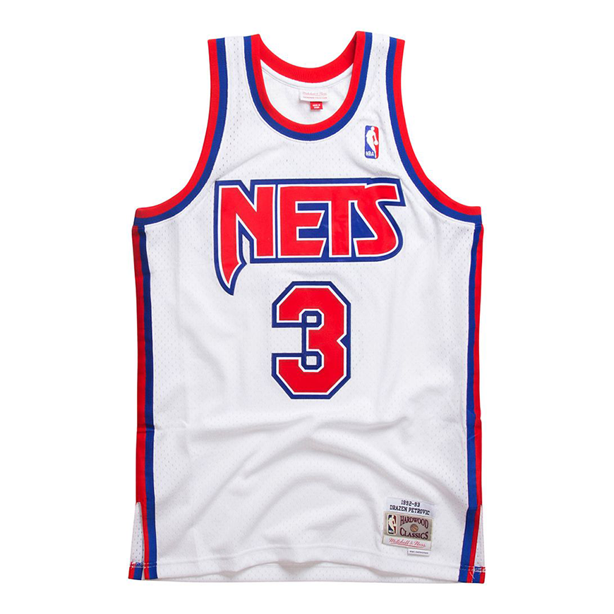 Mitchell & Ness x NBA New Jersey Nets 1992-93 Swingman Jersey 'Drazen Petrovic 3' SMJYLG19016-NJNWHIT92DPE