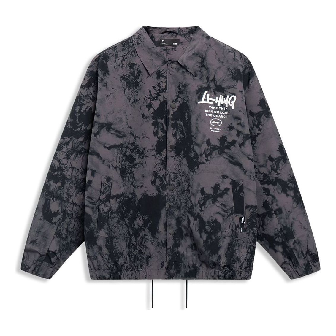 Li-Ning Graphic Tie-Dye Coach Jacket 'Grey Black' AJDT499-3