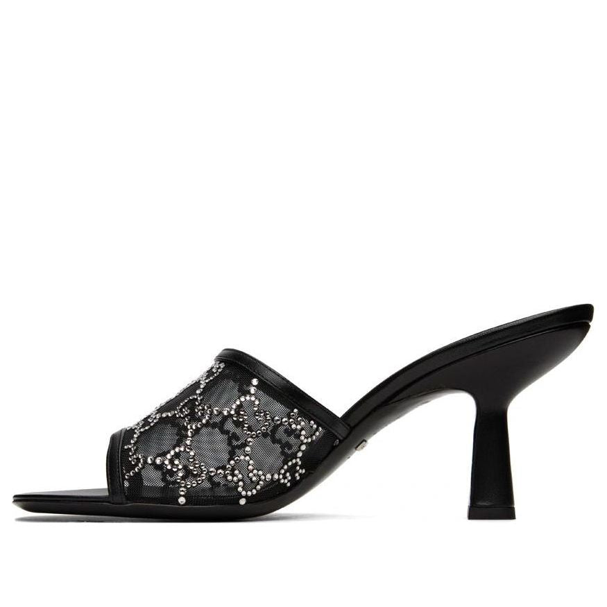 (WMNS) Gucci GG Mid-Heel Slide Sandal 'Black' 747245-F13B0-1000