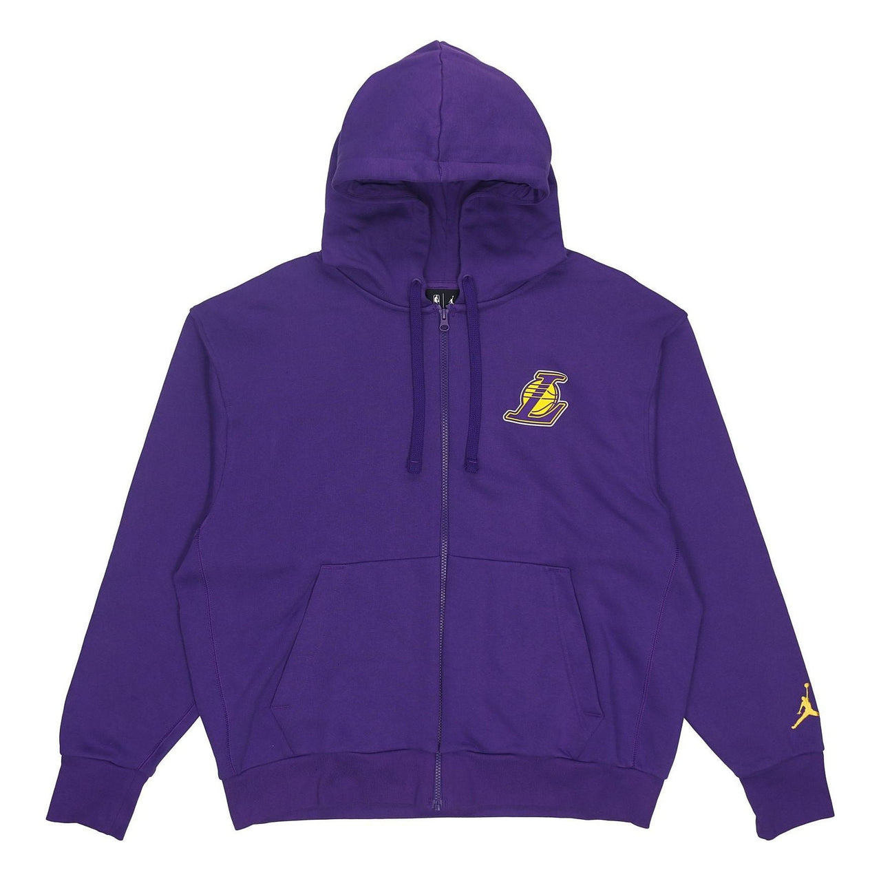 Men's Jordan NBA Los Angeles Lakers Long Sleeves Hooded Zipper Cardigan Fleece Jacket Purple DB1880-504