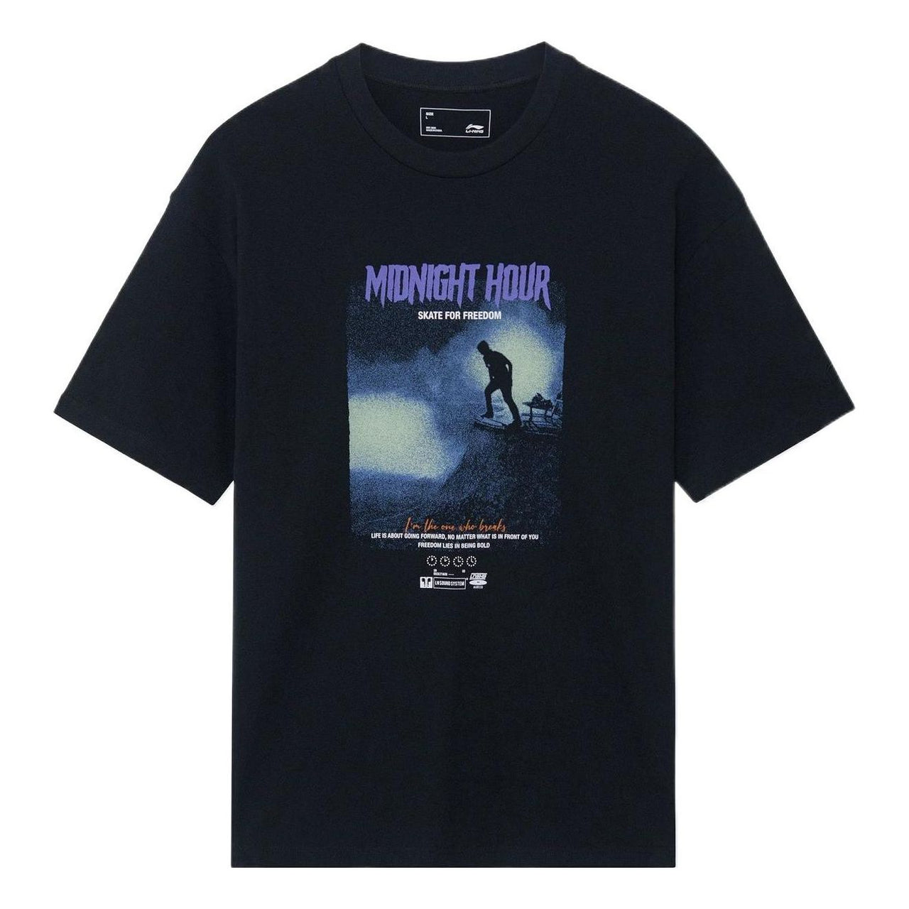 Li-Ning Skate For Freedom Graphic Loose Fit T-shirt 'Black' AHSS289-2