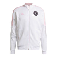 adidas Imcf Anthem Jkt Miami International Team Logo Woven Soccer/Football Sports Stand Collar Jacket White GK9749