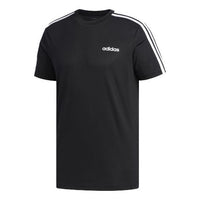 adidas Stripe Logo Alphabet Short Sleeve Black FL0349