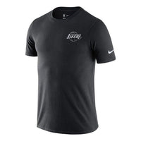 Men's Nike Embroidered Logo Knit Round Neck Short Sleeve Lakers Black T-Shirt DD6729-010
