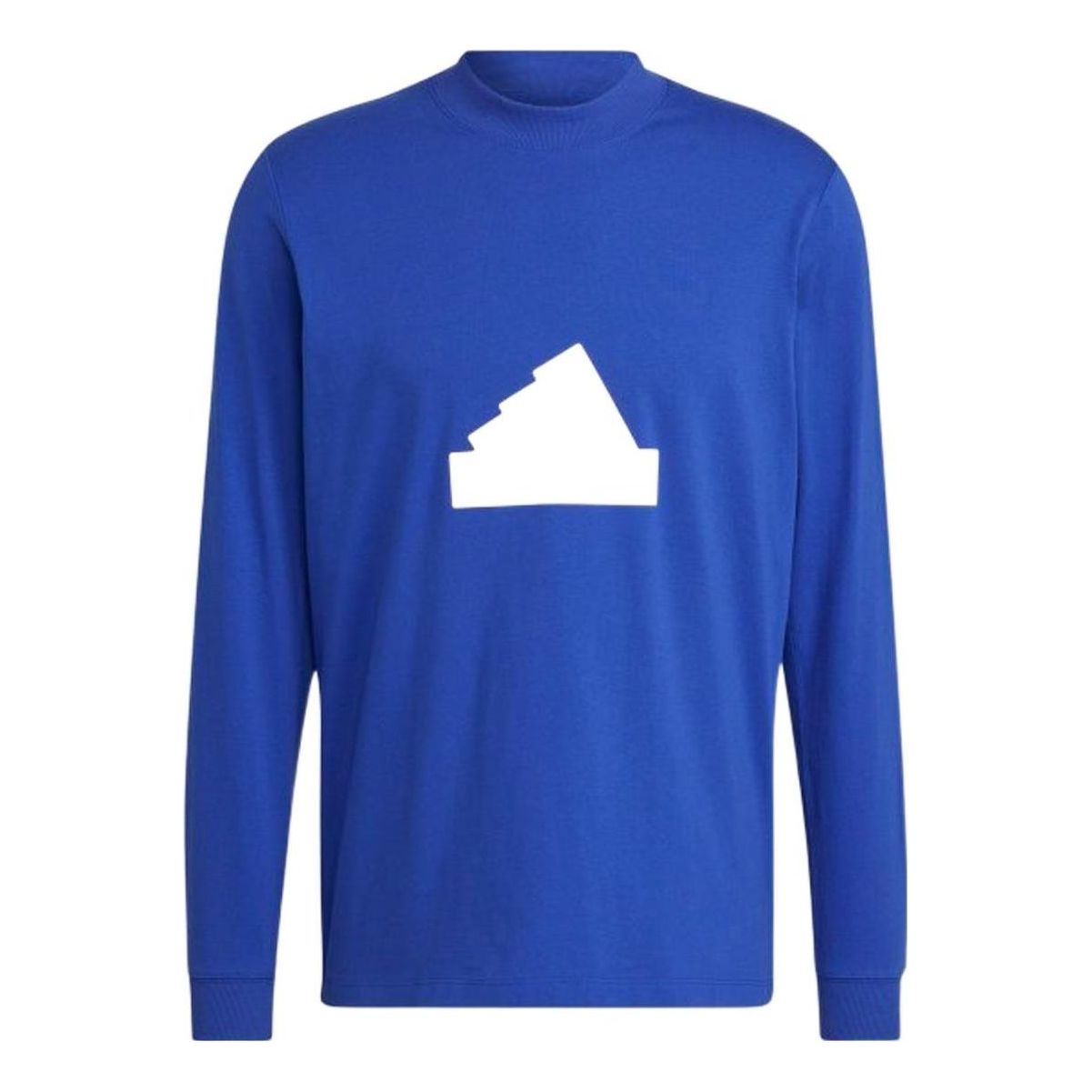 Men's adidas New Cl Ls Tee Logo Pullover Round Neck Long Sleeves Blue T-Shirt HN1957