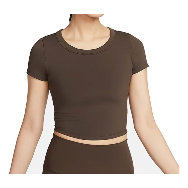 (WMNS) Nike One Fitted Dri-fit Quick-drying Short-sleeved Top 'Brown' FN2805-237