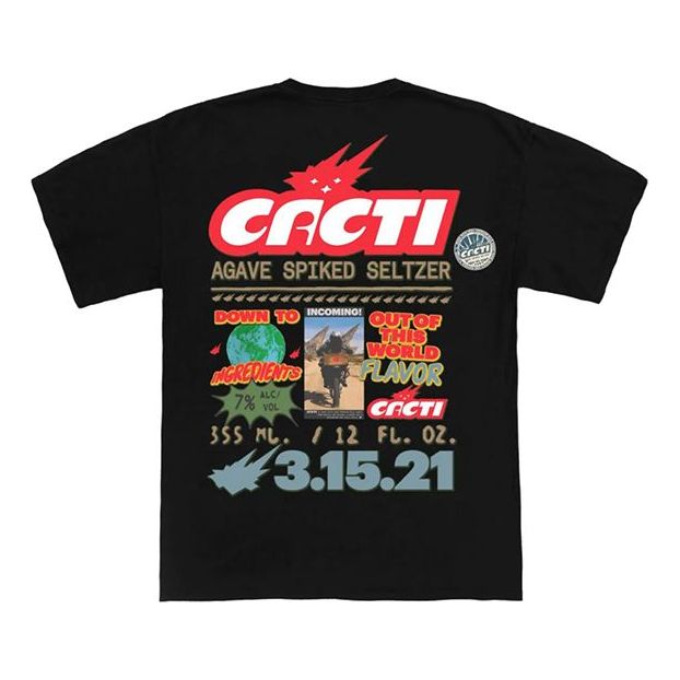 Travis Scott Unisex Cactus Jack CACTI Printing Black TC-77