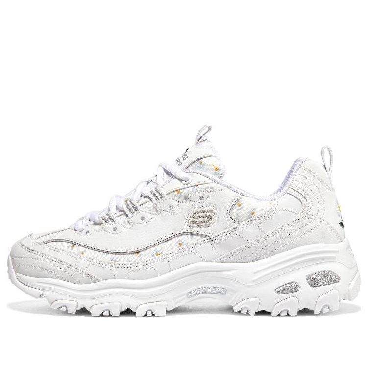 (WMNS) Skechers D'lites 1.0 Sneakers 'White Grey' 896180-WHT
