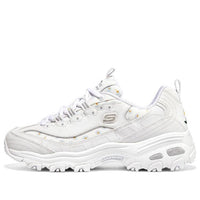 (WMNS) Skechers D'lites 1.0 Sneakers 'White Grey' 896180-WHT