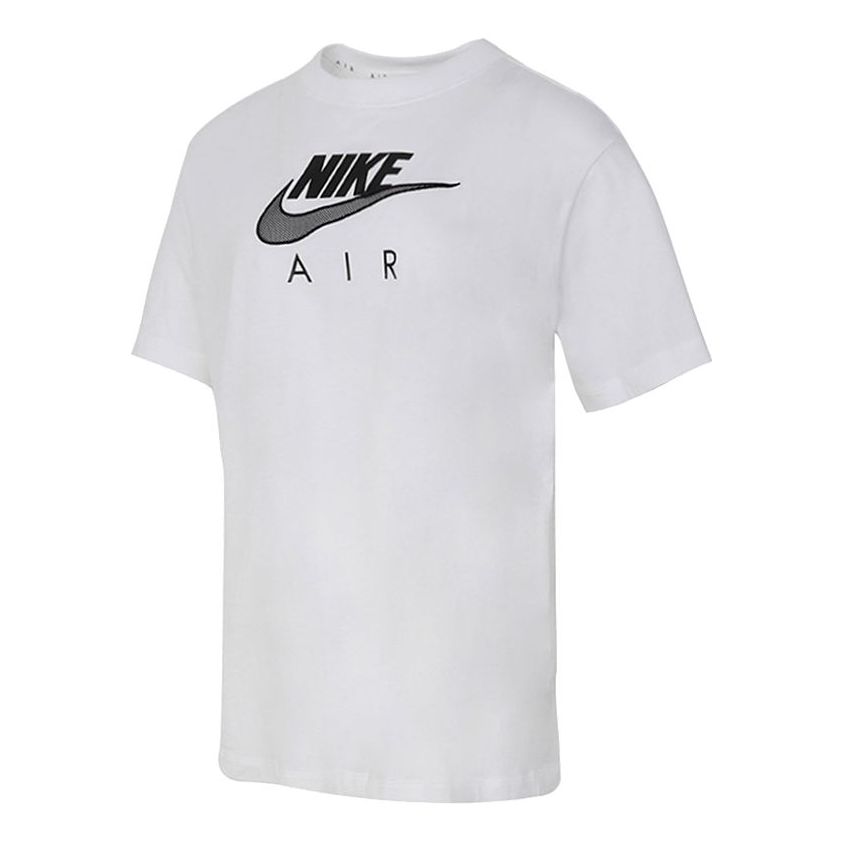 (WMNS) Nike Air Logo Casual Sports Short Sleeve White T-Shirt CZ8615-100
