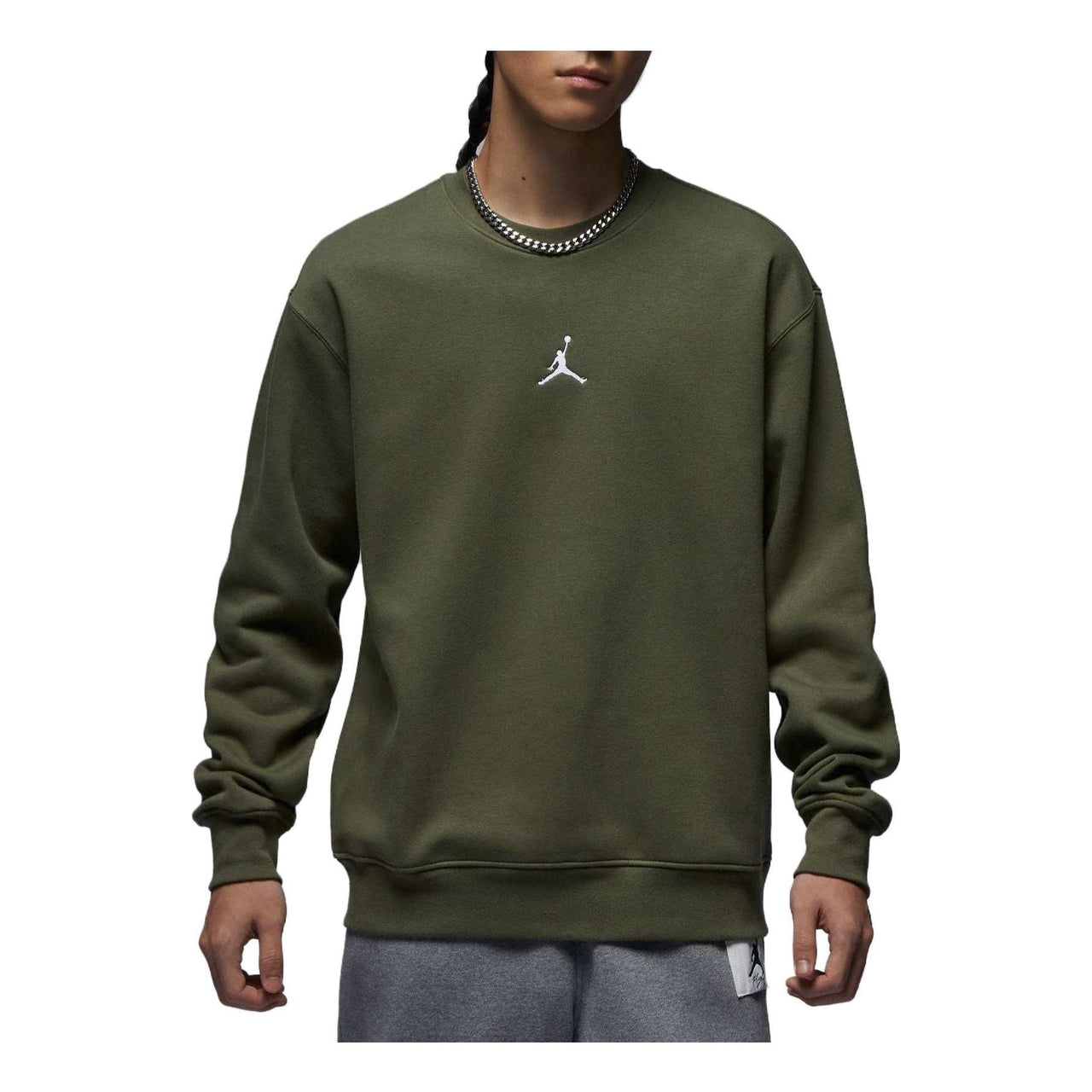 Air Jordan Essentials Logo Sweatshirt 'Olive Green' FV8451-222