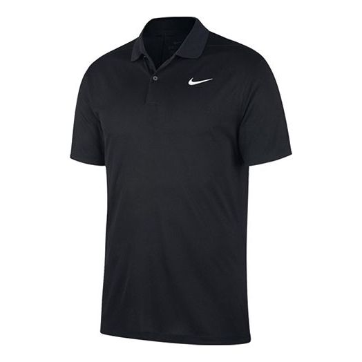 Men's Nike Solid Color Casual Outdoor Sports Golf Short Sleeve polo Black Polo Shirt BV0354-010