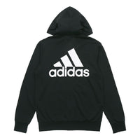 adidas Logo hooded Zipper Athleisure Casual Sports Knit Jacket Black GK9044