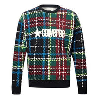 Men's Converse Plaid Pattern Logo Printing Round Neck Pullover 10019970-057