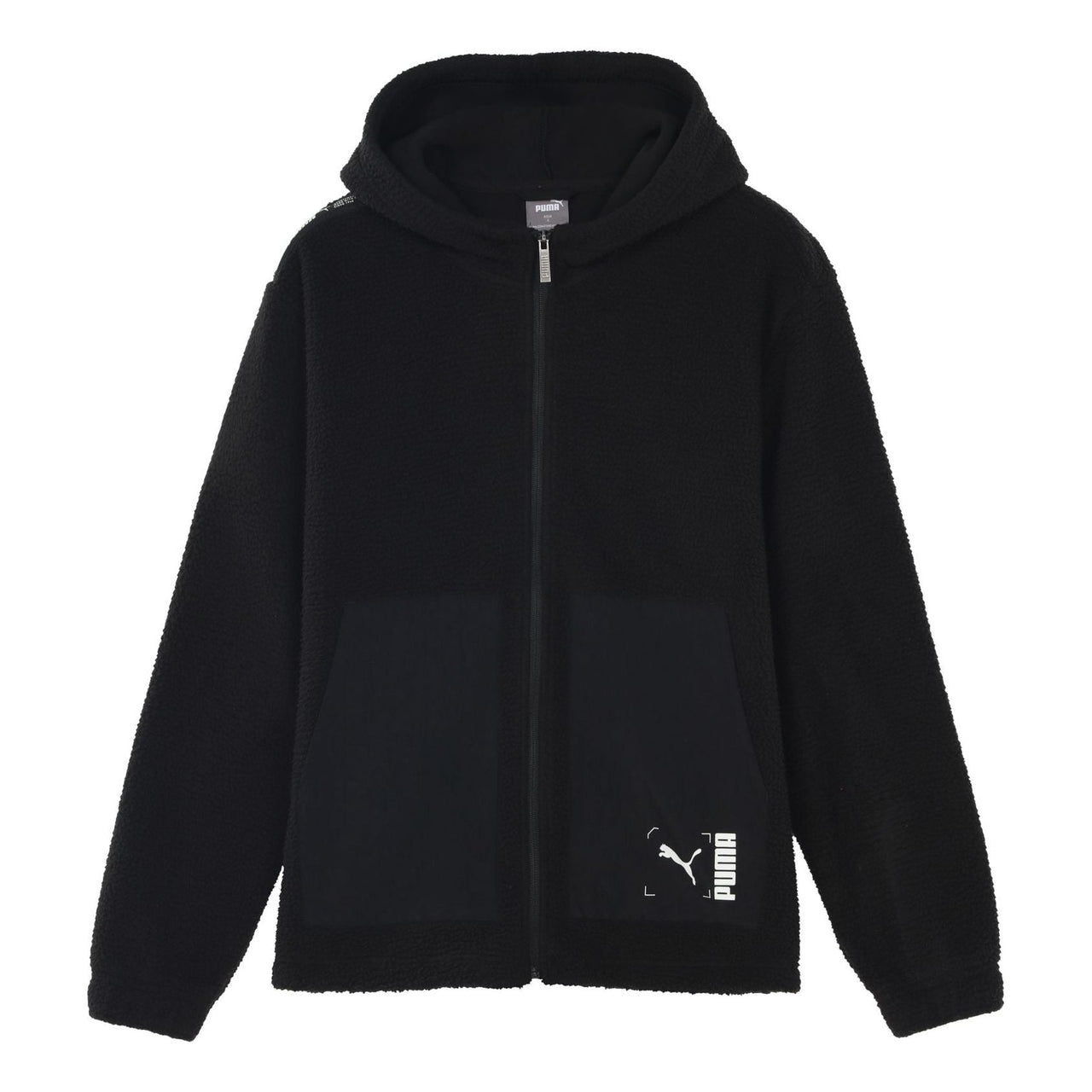 PUMA lamb's wool Zipper Hooded Jacket Black 586607-01