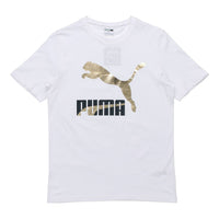 PUMA Classics Logo T-Shirt 'White Gold Black' 532280-02