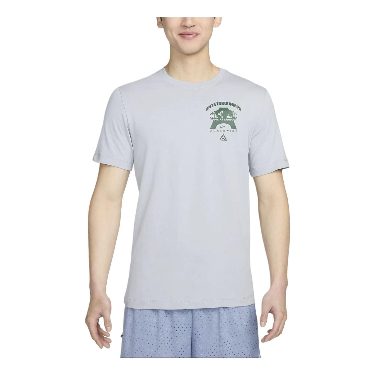 Nike Giannis Graphic T-shirt Asia Sizing 'Grey' FV8409-012