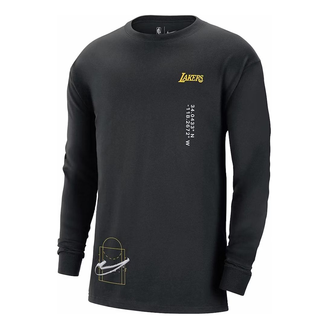 Nike x NBA Los Angeles Lakers CTS Max90 Long Sleeve T-shirt 'Black' DR6346-010