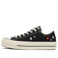 (WMNS) Converse Chuck Taylor All Star Lift Low 'Daisy Embroidery - Black' 567994C