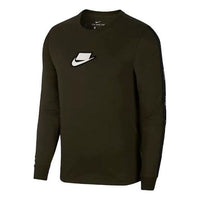Men's Nike Logo Round Neck Pullover Long Sleeves Green T-Shirt CI6215-355