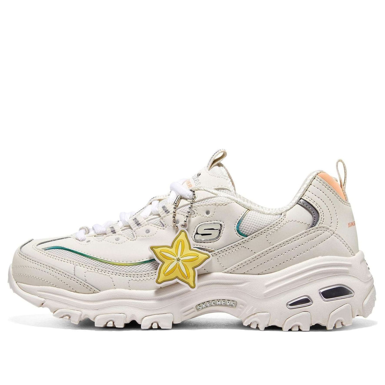 (WMNS) Skechers D'Lites 1.0 Shoes 'Beige White Yellow' 896187-OFPK