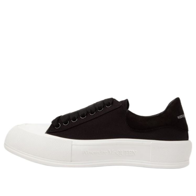 Alexander McQueen Deck Plimsoll Lace-Up Trainers 'Black White' 707680W4MV71070