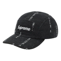 Supreme Logo Stripe Jacquard Denim Camp Cap 'Black White' SUP-FW20-192